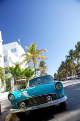 Oude auto in Miami Beach