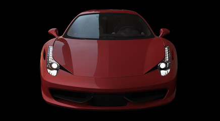 Front view of a red sportcar