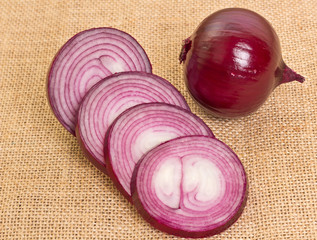 onions on a background bag