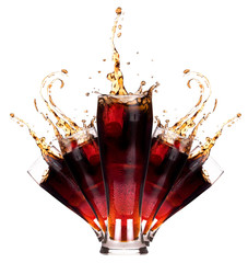 Fresh coke background with splash
