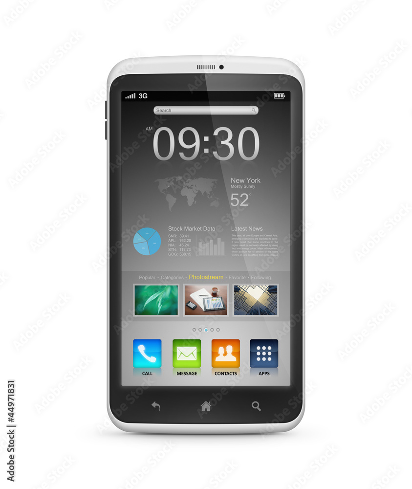Poster Smart Phone With Application Interface