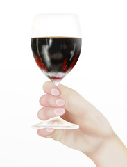 Person Holding A Half Full Glass of Red Wine