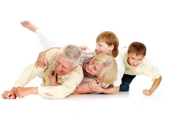 Grandchildren with their adorable grandparents