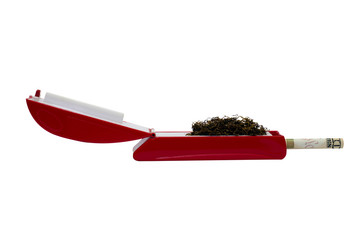 cigarette filling machine stuffing ten dollar bill