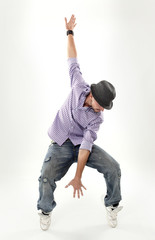 hip hop dancer isolated over white background