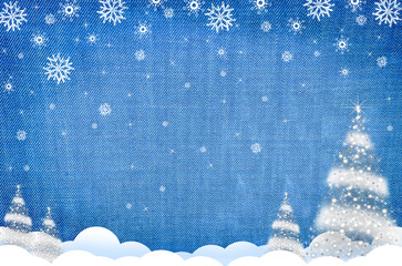 Winter blue background with snowflakes