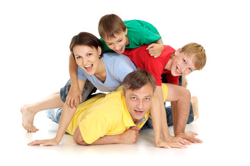 Fine people in bright T-shirts