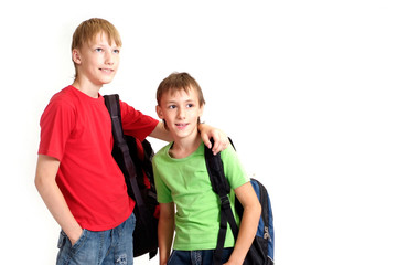 Funny children in bright T-shirt