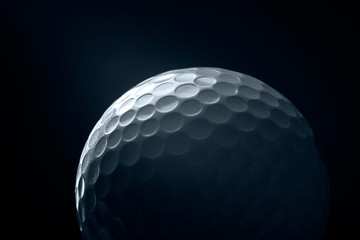 A close-up of a golf ball