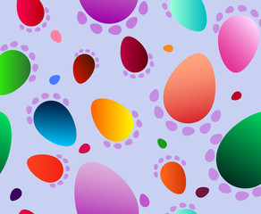 Seamless pattern with colorful eggs
