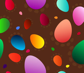 Seamless pattern with colorful eggs