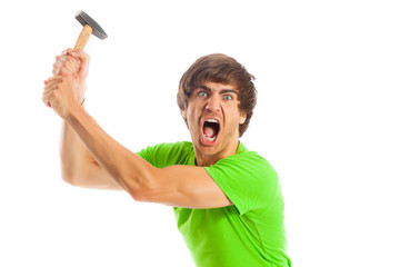 Mann mit einem Hammer