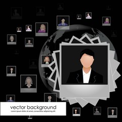 Template of a group of business and office people. Vector