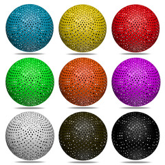 3d color ball set isolated on white background