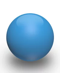 Papier Peint photo autocollant Sports de balle 3d blue ball isolated on white background