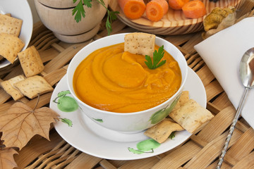 Puré de verduras, zanahorias y calabaza.