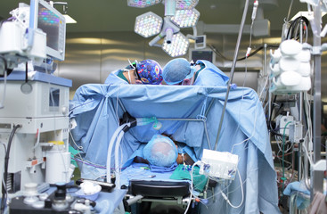 two surgeon at work in operating room. photo from the workplace