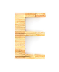 Wooden domino alphabet,E