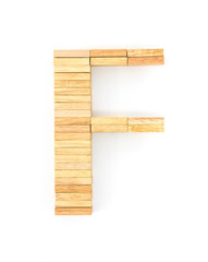 Wooden domino alphabet,F