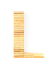 Wooden domino alphabet,L
