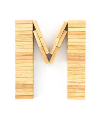 Wooden domino alphabet,M