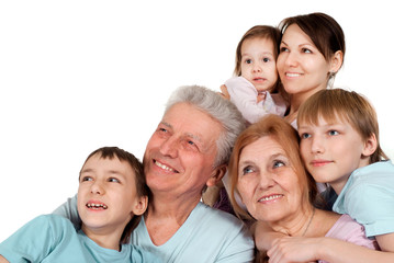 Fototapeta premium Happy Caucasian family of six