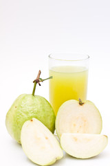 Fototapeta na wymiar Guava and guava juice