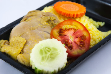 rice with marinate chicken