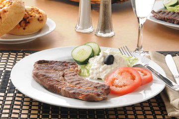 Steak and cottage cheese