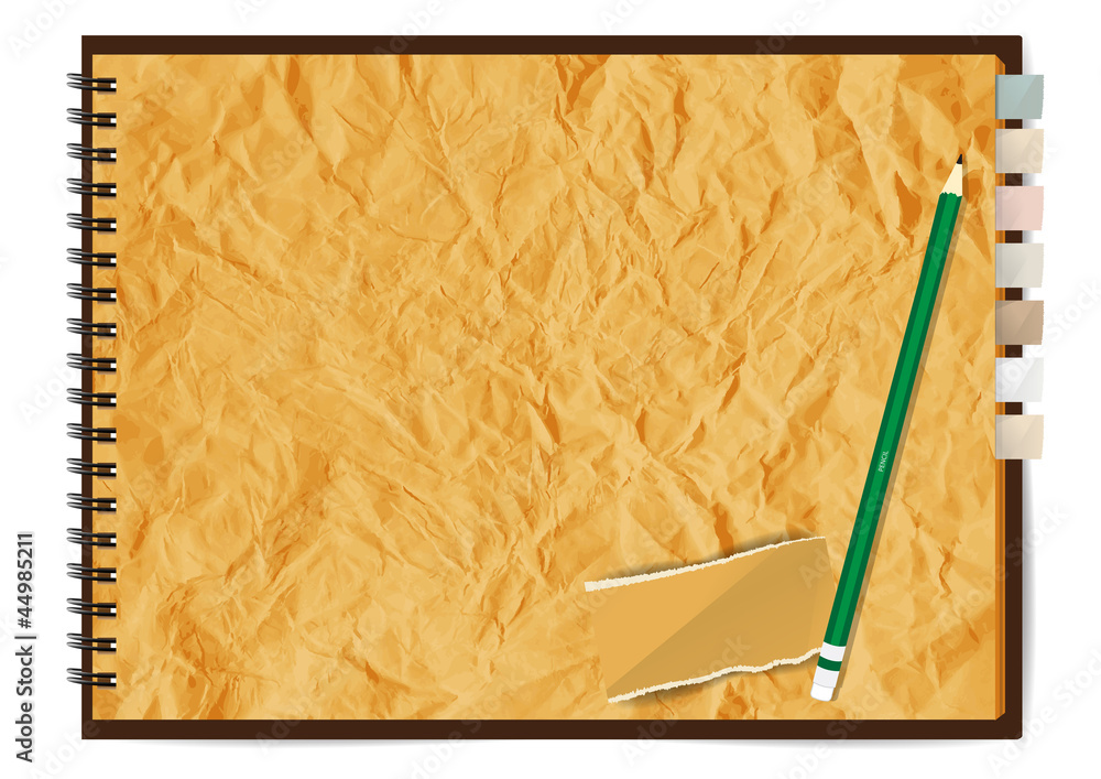 Poster old brown notebook vector