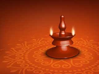 Beautiful illuminating Diya background for Hindu community festi
