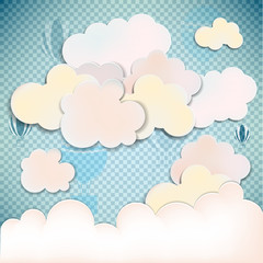 White banners and bubbles for speech