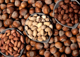 Hazelnuts background