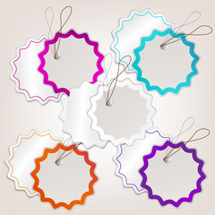 Set of bubbles, stickers, labels, tags. Vector template