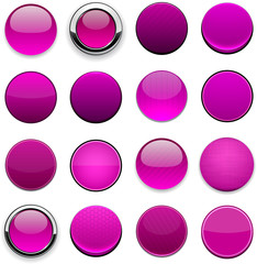 Magenta high-detailed modern web buttons.