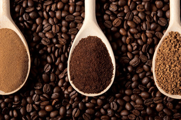 Three types of coffee