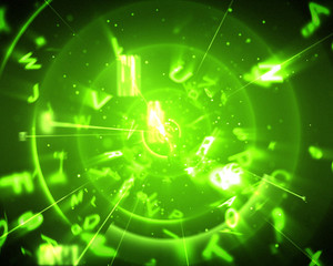 Green background with letters