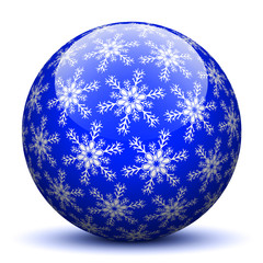 Kugel, Schneeflocken, Symbol, Zeichen, Sphere, Winter, Blau