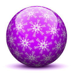 Kugel, Schneeflocken, Symbol, Zeichen, Winter, Violett, Lila, 3D