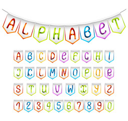 Bunting alphabet and numbers set