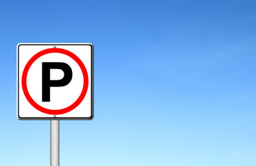 Parking sign over blue sky