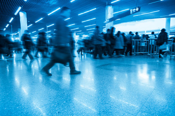 passengers in subway station