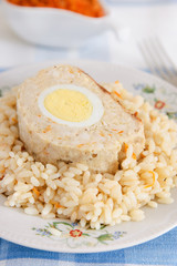 Meatloaf (chicken) with eggs