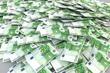 100 Euros money bunch - obrazy, fototapety, plakaty