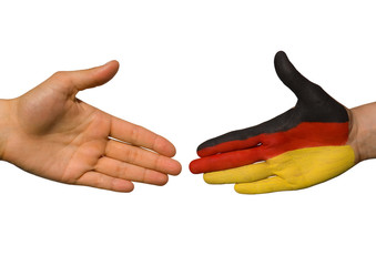 Händedruck zwischen Deutschland und Textfreiraum