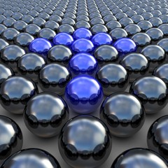 3d arrow from blue balls