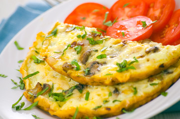 Omelet with mushrooms