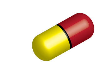 Pill vector - yellow and red