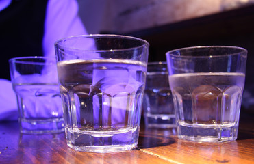 Drinking bout. Glasses with cold drink