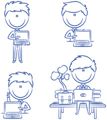 Businessman using laptop